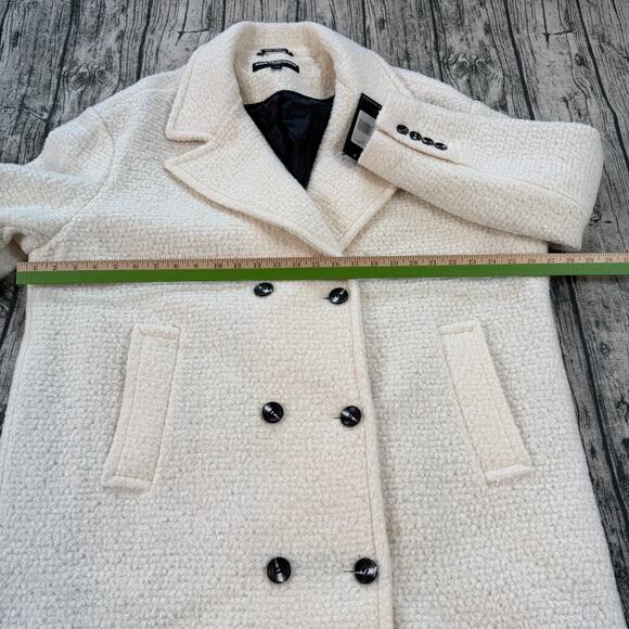 KARL LAGERFELD PARIS Women's XXL Double-Breasted Overcoat Wool Blend - Picture 10 of 12